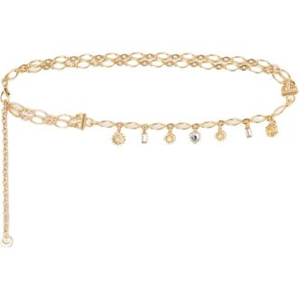 Maje Double chain belt with charms in Gold at Nordstrom, Size Medium