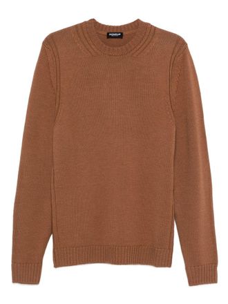 Dondup Brown Ribbed Knit Sweater