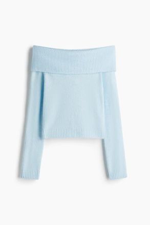 H&M Off-the-shoulder Jumper in Light Blue at Nordstrom, Size Xx-Small