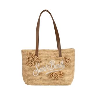 MC2 Saint Barth Shoulder Bags, female, Beige, Size: ONE SIZE Raffia City Mid Bag