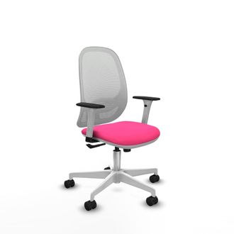 Piqueras y Crespo Silla De Oficina Piqueras Y Crespo Cilanco Cuero Sint&eacute;tico Rosa Marco Blanco