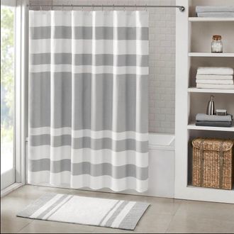 Home Outfitters Grey Shower Curtain w/ 3M Treatment 108W x 72L, Shower Curtain for Bathrooms, Classic