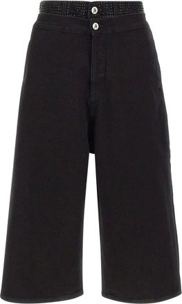 The Attico Wide-leg Jeans - female - The Attico - Denim Shorts - Black - W25 - Shorts