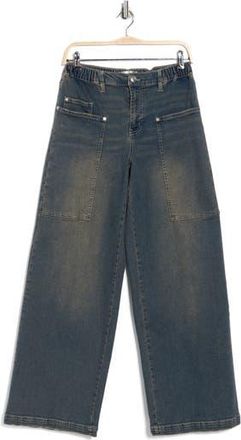 Madden Girl Wide Leg Utility Jeans in Tinted Wash at Nordstrom Rack, Size X-Large