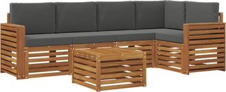 vidaXL Conjunto De Sof&aacute;s De Exterior 6 Uds. Natural Y Antracita Vidaxl