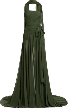 Elie Saab ruched tie maxi dress - Green
