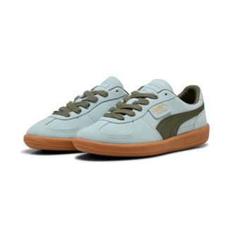 Puma Sneaker PUMA PALERMO, Damen, Gr. 38, peaceful blau, loden gr&uuml;n, Leder, mehrfarbig, Schuhe Sneaker