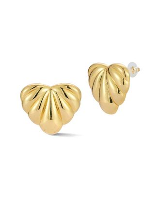 Glaze Jewelry Plated Puffed Heart Earrings