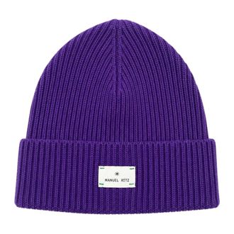 Manuel Ritz Ribbed Knit Beanie - male - Manuel Ritz - Accessories - Purple - ONE SIZE - Accessories