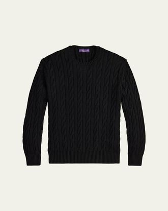 Ralph Lauren Purple Label Mens The Iconic Cable-Knit Sweater
