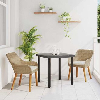 vidaXL Conjunto De Comedor De Jard&iacute;n 3 Pcs Beige Rat&aacute;n Sint&eacute;tico Vidaxl