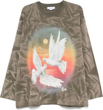 Stella McCartney Top con stampa - Marrone