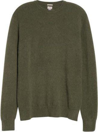 Massimo Alba Mens Crewneck Cashmere Sweater in Militare at Nordstrom, Size X-Large