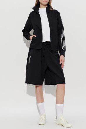 Yohji Yamamoto Shorts With Logo Patch, Womens, Black