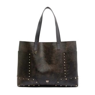 Pinko Bolso Tote Studs Patch Cloud - Bags - Mujer - Marr&oacute;n - ONE SIZE