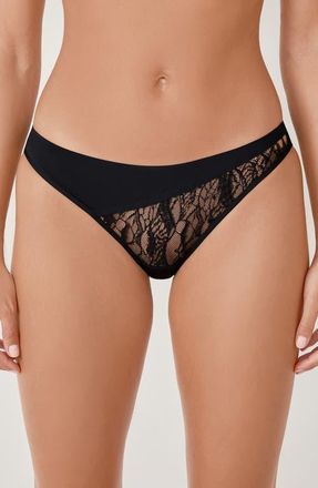 Etam Mysterieuse Lace Trim Panties in Black at Nordstrom, Size Xx-Large