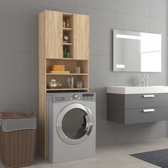 vidaXL Armario De Lavadora Color Roble Sonoma 64x25,5x190 Cm Vidaxl