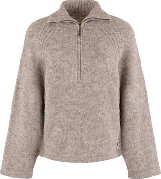 Moscow Trui Mscw - 40-09 Kimmy - Dames - Ronde hals truien - Beige - XL - Wol - Truien & Vesten