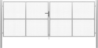 vidaXL Vidaxl - Puerta De Jard&iacute;n De Acero Galvanizado, 415 X 150 Cm, Color Plata