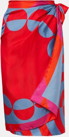 Dries Van Noten Printed silk wrap skirt
