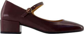 Tod's Tods Womens Mary Jane Leather Pumps - Dark Red - Size EU 38