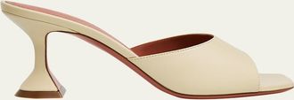 Amina Muaddi Lupita Leather Pedestal Mule Sandals