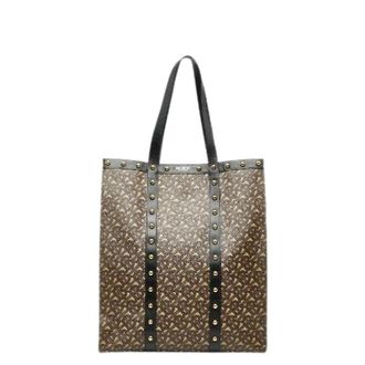 Burberry Pre-owned Tote Bags, female, Brown, Size: ONE SIZE Pre-owned TB Monogram PVC Leather Tote Bag