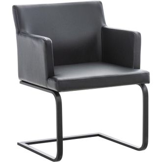 Clp Silla Cantil&eacute;ver Aberford En Cuero Pu Negro Negro