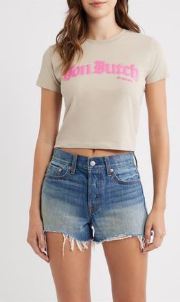 Von Dutch Logo Graphic Baby Tee in Island Fossil at Nordstrom, Size X-Large