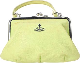 Vivienne Westwood Granny Frame Top Handle Bag in Green Leather