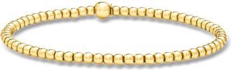 RS Pure by Ross-Simons Italian 3mm 18kt Gold Over Sterling Bead Stretch Bracelet