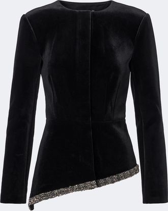 Roland Mouret Embellished asymmetric velvet jacket