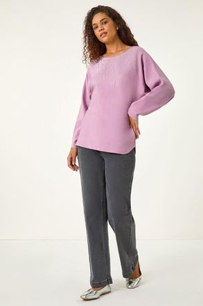 Roman Sparkly Neck Knit Jumper