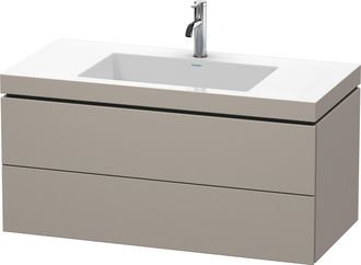 Duravit Lavamanos Duravit L-cube Con Base Mural, 100x48 Cm, 2 Cajones, Sin Rebosadero, 1 Agujero Para Grifo, Color: Terra Mate - Lc6928o1414