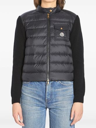 Moncler padded wool-blend puffer jacket - women - Virgin Wool - L - Black