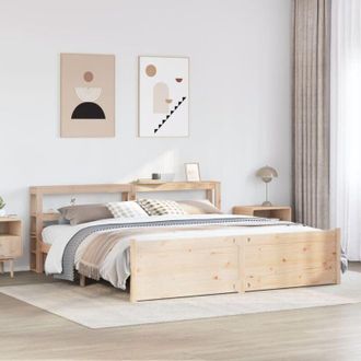 vidaXL Vidaxl - Estructura De Cama Con Cabecero Madera Maciza De Pino 200x200cm