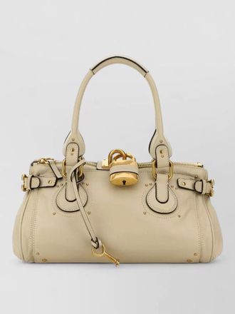 Chlo&eacute; paddington leather shoulder bag padlock detail