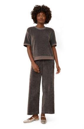Pact Organic Cotton Pure Velour Sweatshirt Tee in Graphite at Nordstrom, Size X-Small