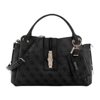 Guess Yvonne Satchel - Dames - Tassen - Zwart - Maat: ONE Size Poliester