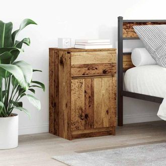 vidaXL Comodini 2 pz Legno Antico 39x35x65 cm in Legno Multistrato - Vidaxl