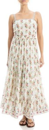 Max Studio Floral Print Maxi Dress in Cream/Red Bouquet Stripe at Nordstrom Rack, Size X-Small