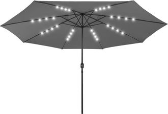 vidaXL Sombrilla De Jard&iacute;n Con Luces Led Antracita 400 Cm Vidaxl