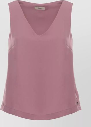 Herno v neck sleeveless top side buttons