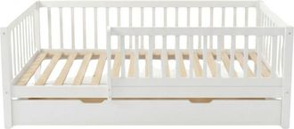 Muemue Cama Evolutiva + Cama Supletoria 80 Madera Blanca 90x190cm