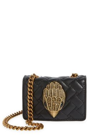 Kurt Geiger Micro Kensington Quilted Leather Crossbody Bag in Black Synthetic at Nordstrom