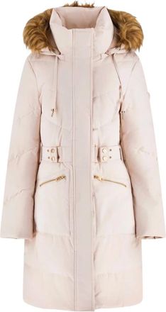 Guess Gebelde Pufferjas met Nepbont - Dames - Parka Jassen - Wit - 2XL - Nepbont - Jassen