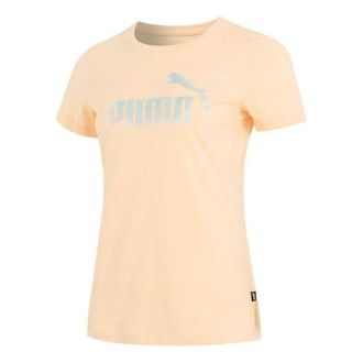 Puma (WMNS) PUMA Essentials Logo T-Shirt Yellow Silver 682140-45