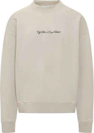 Off-white Logo Crewneck Sweatshirt - Heren - Sweatshirts - Beige - XS - Katoen - Hoodies & sweatvesten