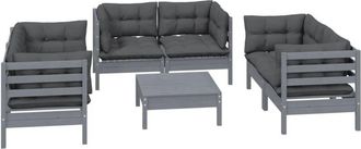 vidaXL Juego De Muebles De Jard&iacute;n 7 Pzas Y Cojines Madera Maciza Pino Vidaxl