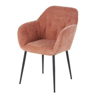 Maisons du monde Silla de comedor de terciopelo rosa envejecido